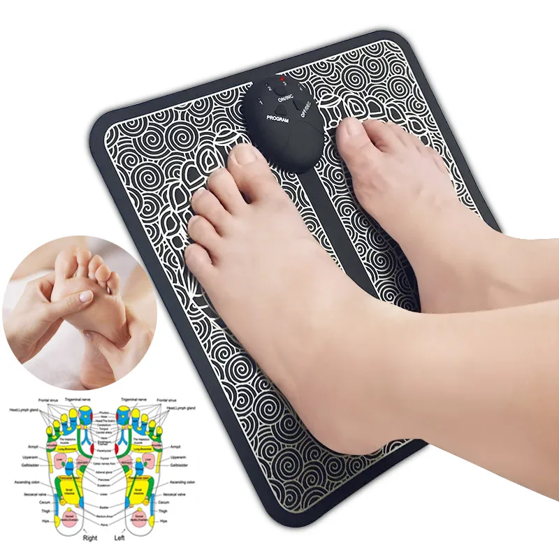 EMS Tens Fisioterapia Foot Massager Mat Salud Acupressure Massage Improve Blood Circulation Masajeadora Muscular Massageador