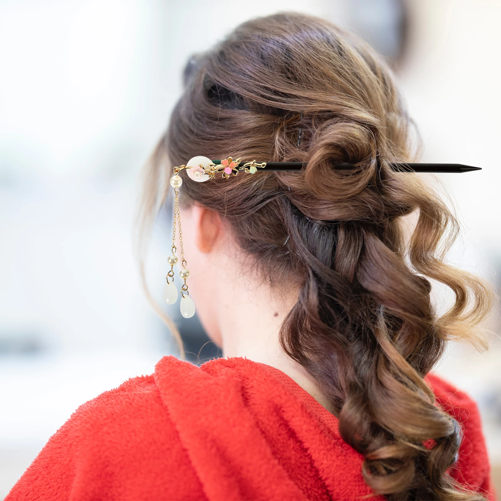 

Girls Hair Accessories Wooden Hairpin Vintage Stick Sticks Wedding Chopstick Chinese Traditional Headdress White Retro Miss