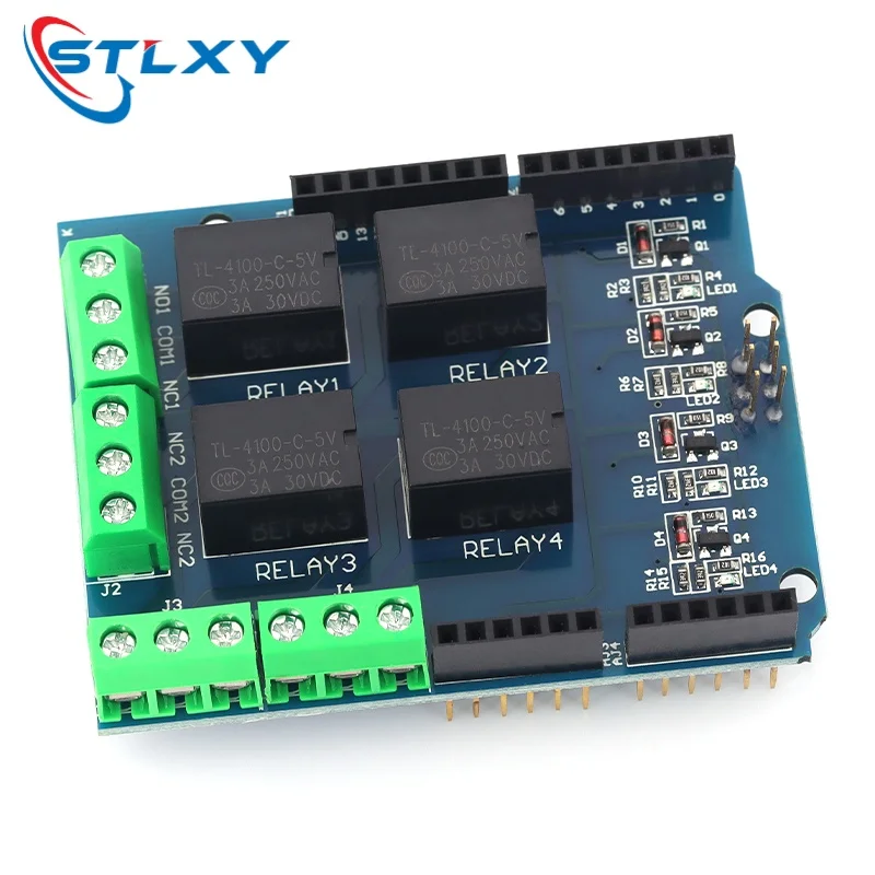 Stlxy  R3 Mega 4-channel 5V relay shielding module, four-way relay control board expansion board Arduino