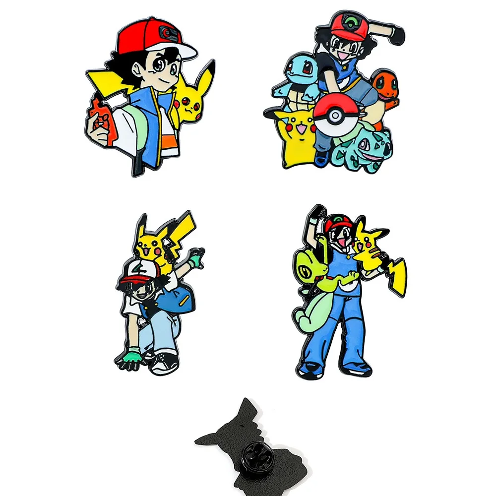 

Anime Pikachu Game Pokemon Monster Characte Lapel Pins Badge For on decor DIY Backpack Clothes Metal Badge Fashion Gifts