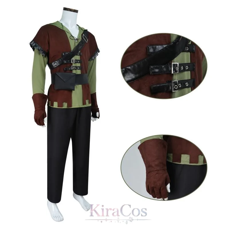 Robin Hombre Green Arrow Cosplay Costume Adult Men's Hooded Prince Fancy Set Halloween Carnival Party Stage Performance - view 5