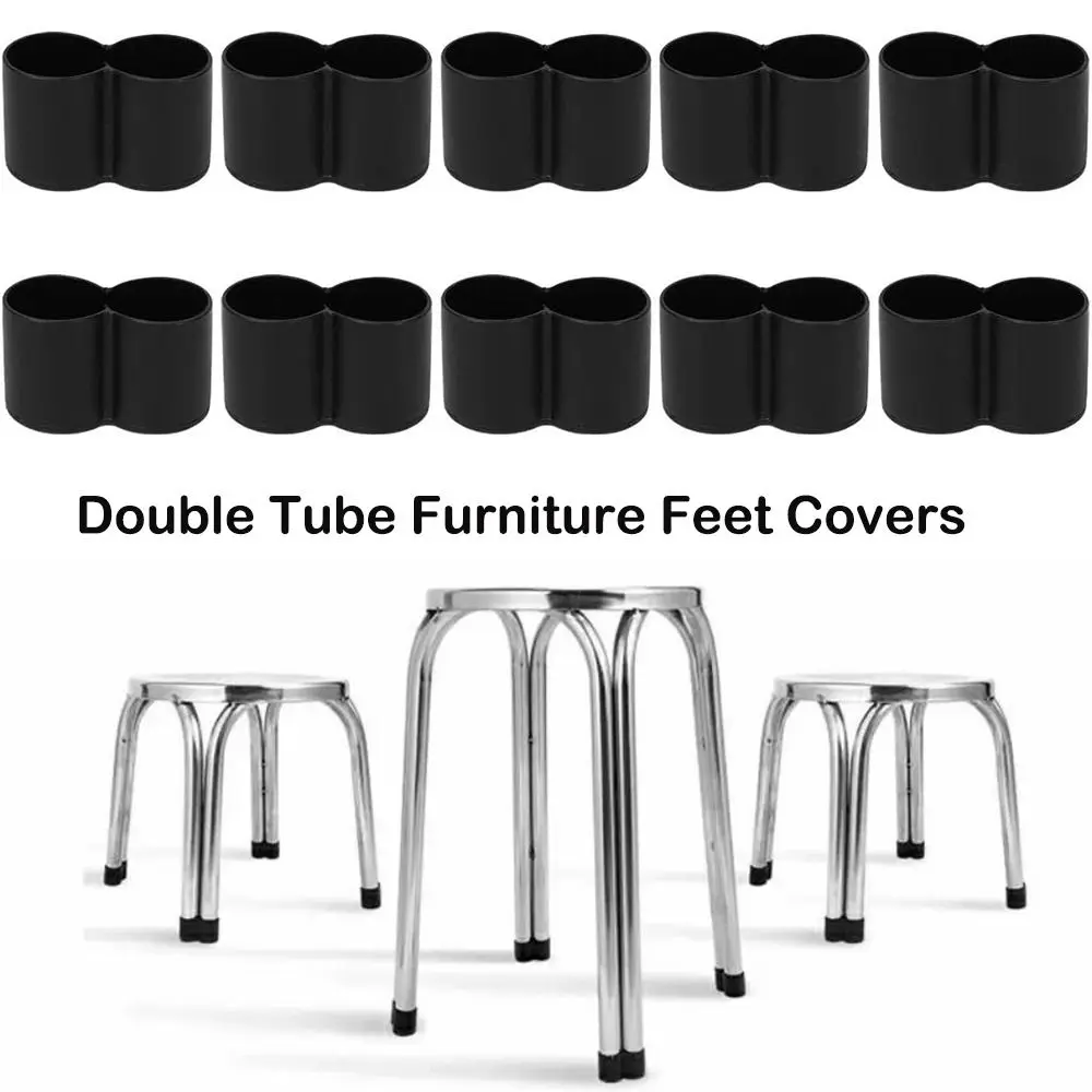 Cups Round Bottom Non-Slip Covers Floor Protectors Double Tube Feet Covers Chair Leg Caps Furniture Feet Plastic Pipe Cover