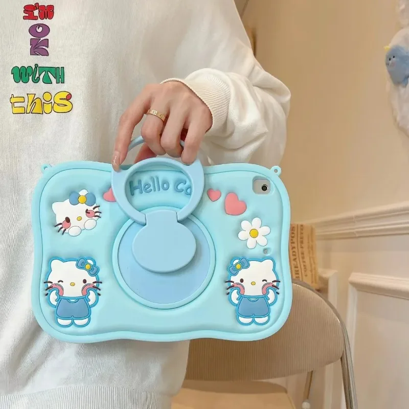 

Hello Kitty Ipad Case Protective silicone Case Pro11 Protective Case Bracket Air4/5 Stereo Mini6 9th 10.2 10th Generations Funda