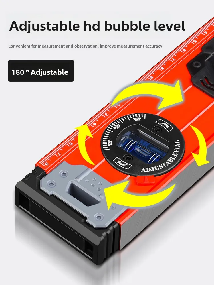Level Ruler High Precision Level Ruler Small Aluminum Alloy Solid Anti-drop Balancer Tool Strong Magnetic Household