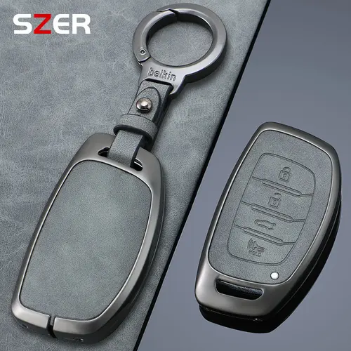 Fundas protectoras para llaves de coche de aleación de Zinc, accesorios para Hyundai Tucson Santa Fe Rena Sonata Elantra Creta Ix35 Ix45 I10 I30 I40