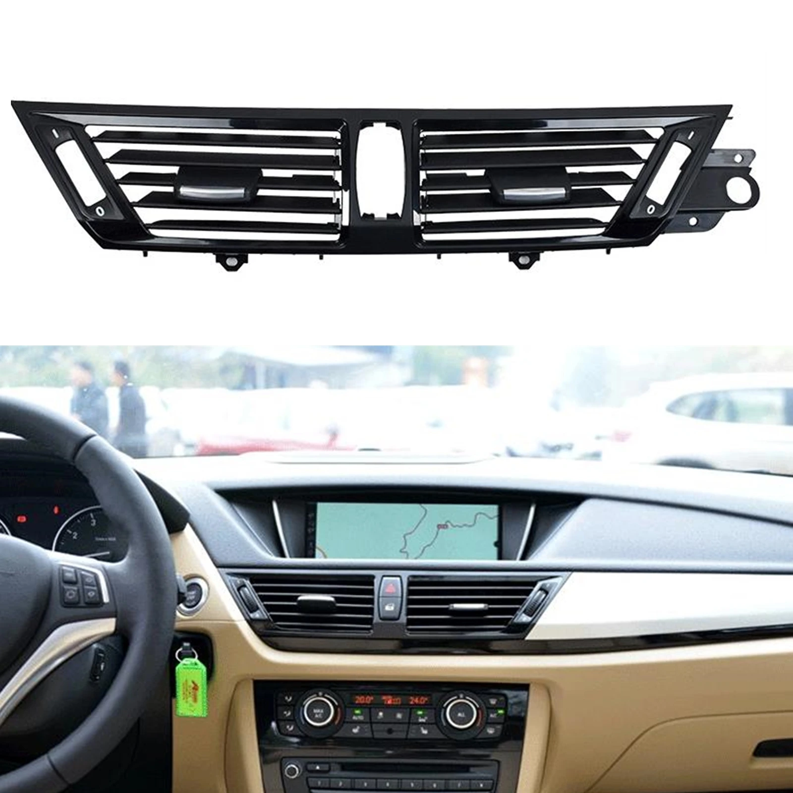 Car A/C Air Vent Dashboard Center Console Conditioner Grille Dash Board Fresh Panel Out Outlet Frame For BMW X1 E84 2010-2015