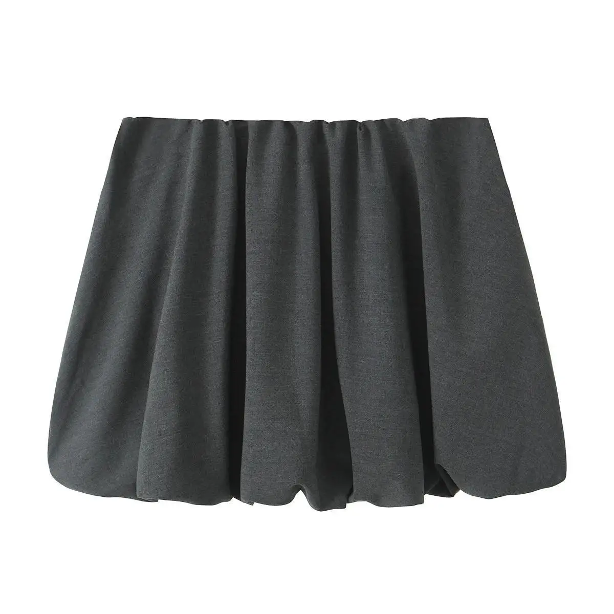 Gray Women's Mini Skirt with Bow Detail - Cute and Comfortable Bud Skirt