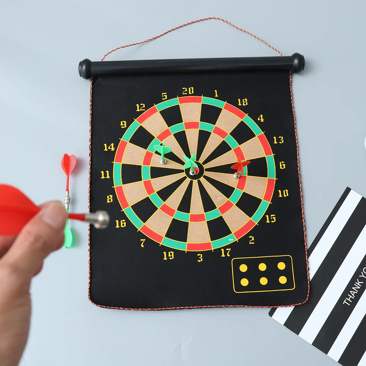 

Magnetic Dart Board Set 15-Inch Double Sided Flocking Sports Game For Teens Indoor Outdoor Play Room Plastic Board