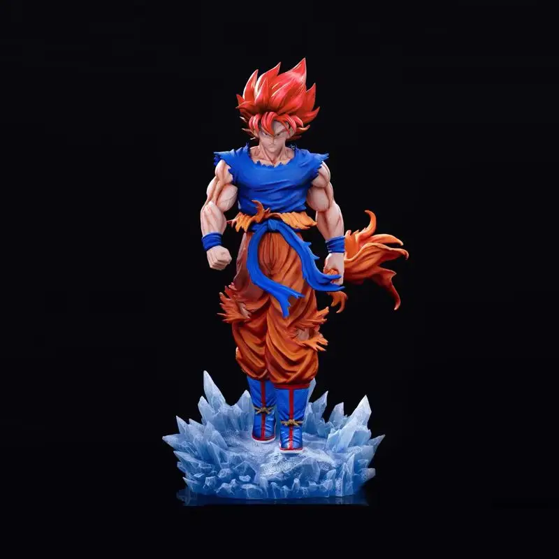 Goku Dragon Ball Action Figure Kirin Base scultura a doppia testa super blu con funzione illuminata Regalo modello da collezione anime