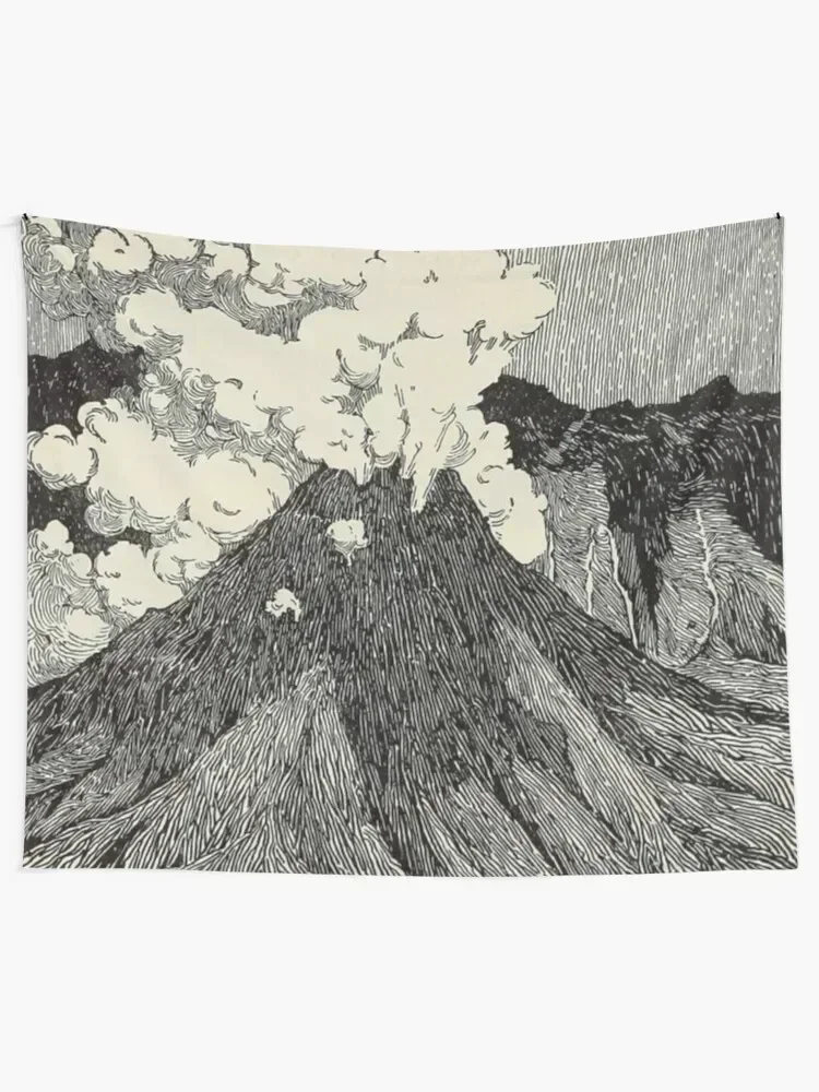 Naturalist Volcano Tapestry Wall Carpet Wallpaper Bedroom Bedrooms Decorations Tapestry