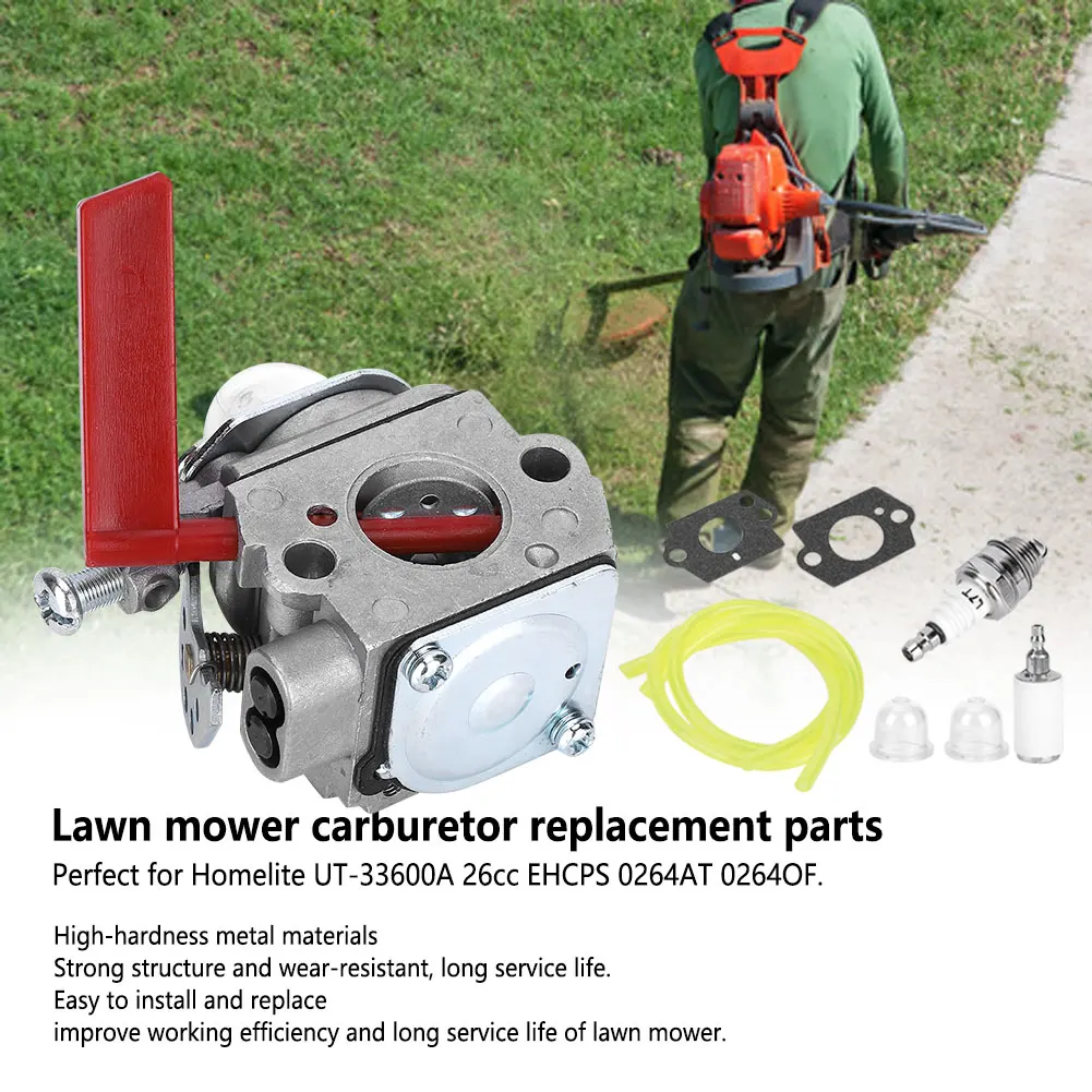 Garden Lawn Mover Trimmer Carburetor Kit for  UT‑ 33600A 26cc EHCPS 0264AT 0264OF Lawn Mover Carburetor