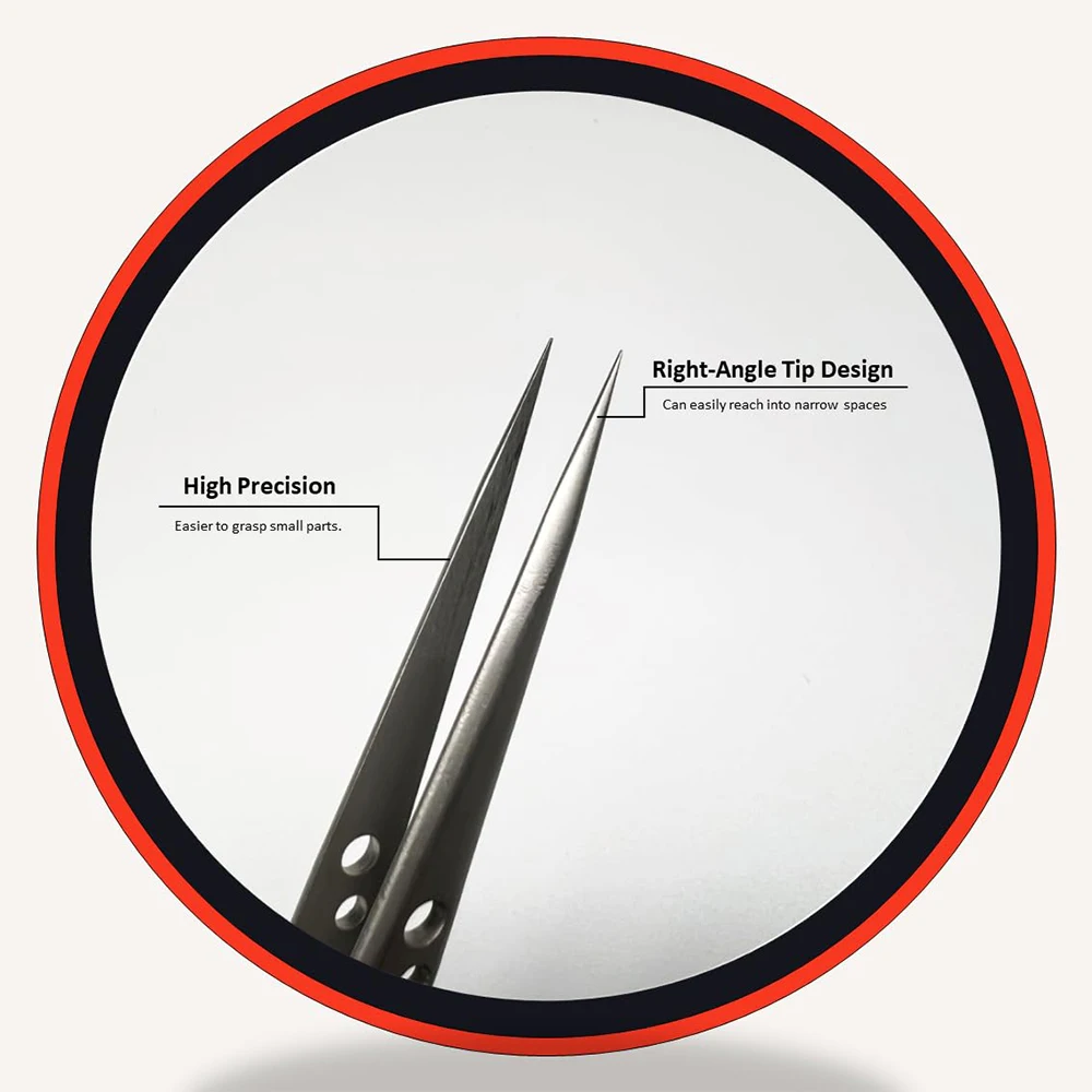 Stainless Steel Precision Industrial Tweezers Anti-static Magnetic Set for Electronic Products Welding Maintenance Hand Tools