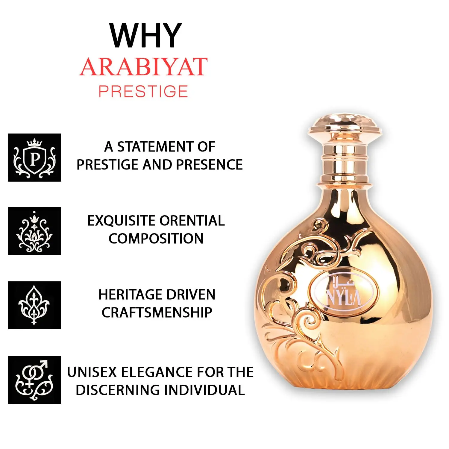 Arabiyat Prestige Nyla Eau De Parfum 2.7oz / 80ml - عطر Sweet Floral Fruity يدوم طويلاً للجنسين، هدية فاخرة لعيد الميلاد