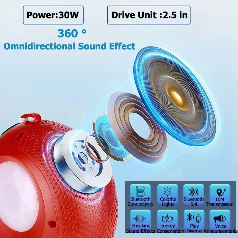 wireless Bluetooth speaker with atmosphere light for partyfor party work roomFor Milwa/Bosch/Macobi/Raftsmandewalt18-20V battery