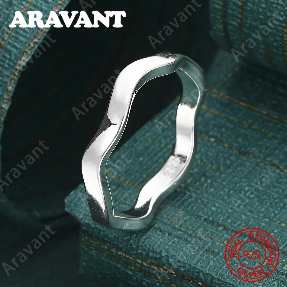 925 Sterling Silver Wave Ring (7-10#) - A Unique And Versatile Gift For Women, Perfect For Formal Occasions And Occasions.