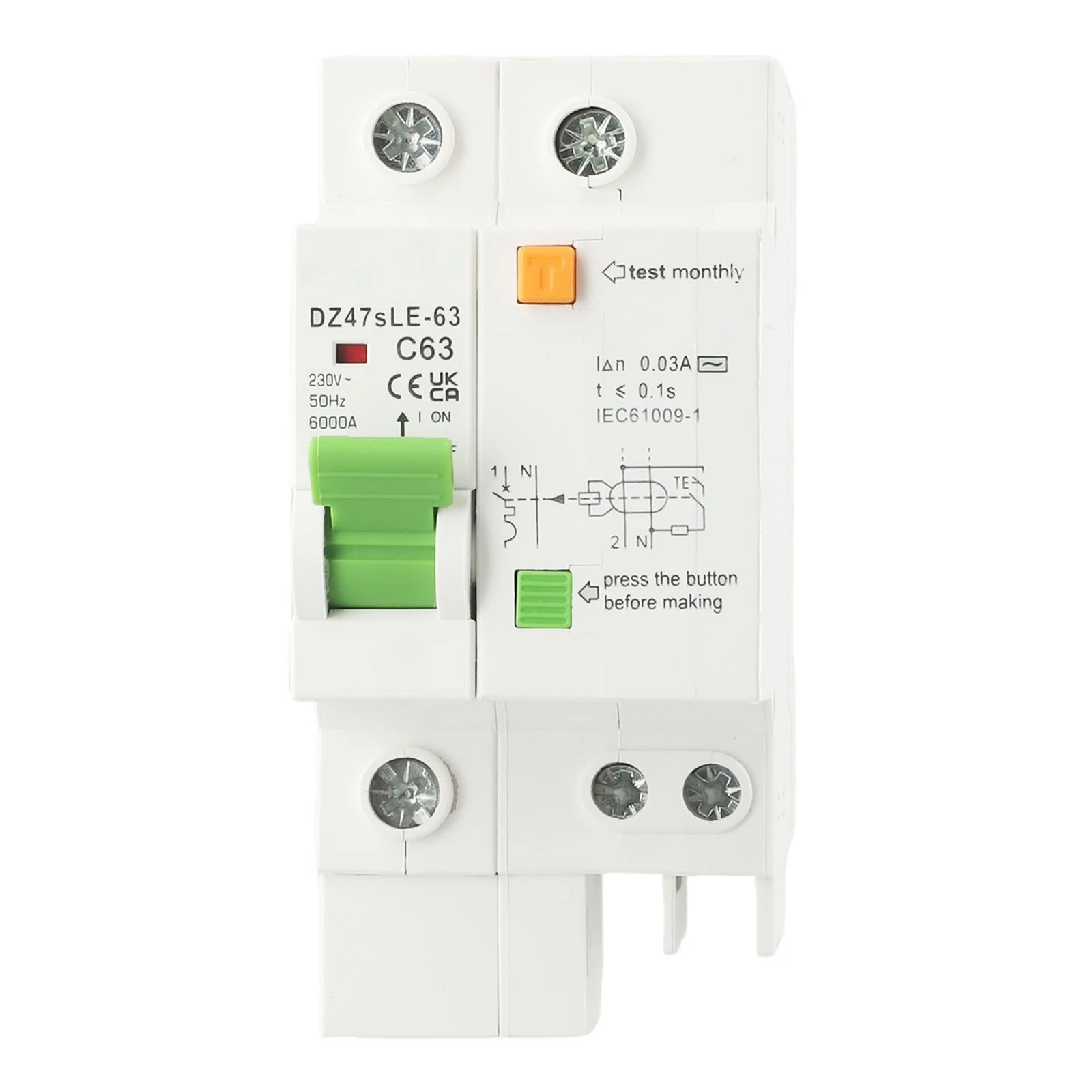 

Improved operating comfort strong wire pressure guide rail installation Small circuit breaker air switch 1P+N 63A AC230V