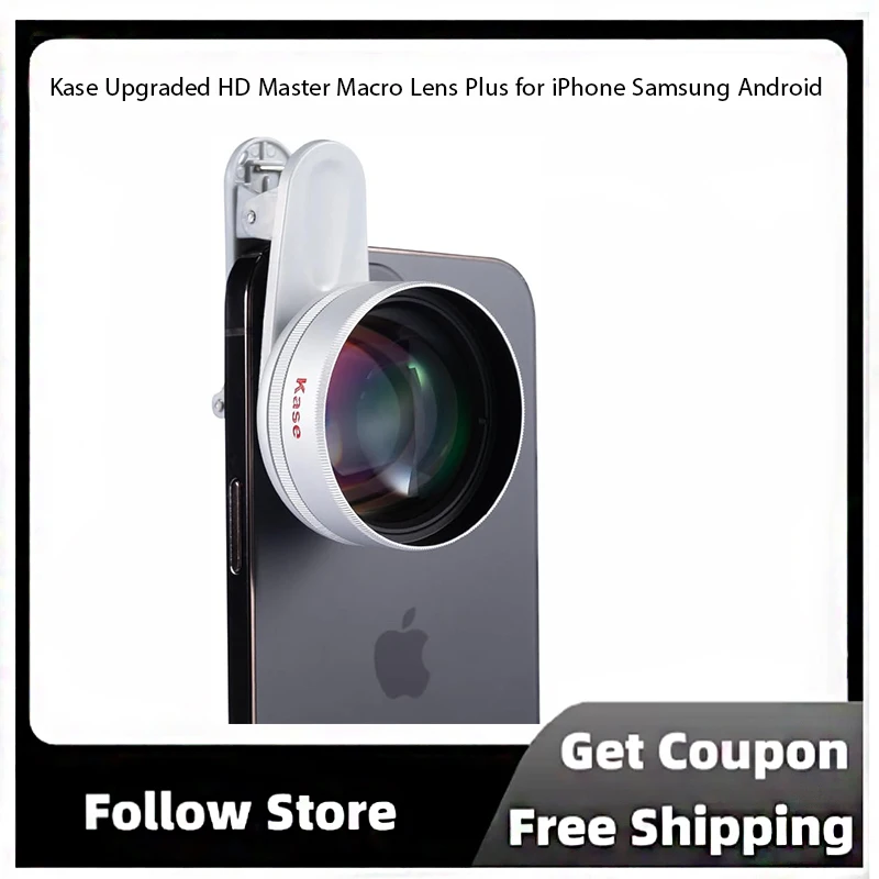 

Kase Upgraded HD Master Macro Lens Plus for iPhone Samsung Android with Long Focus Distance 45-85mm