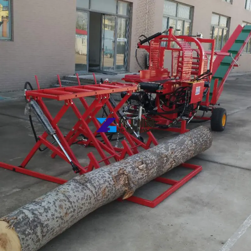 19hp 42 Ton Chainsaw Version Full Hydraulic Operate Diesel Fire Wood Processor Wood Cutting Machine with All Accessories