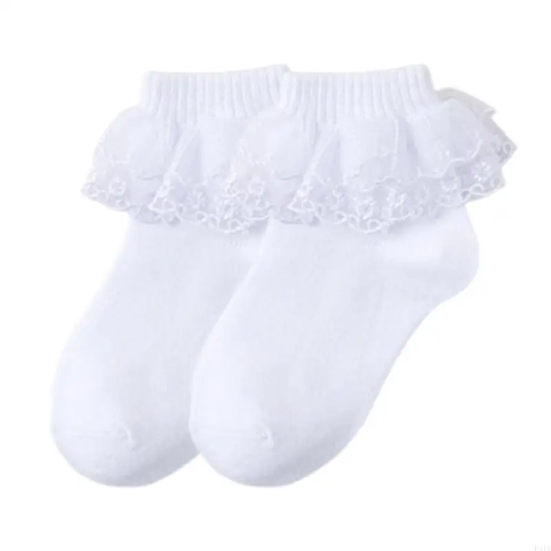 

Set of 3 pair Girls Cotton Socks with Elegant Lace Detail Cosy Stretchy Hosiery P31B