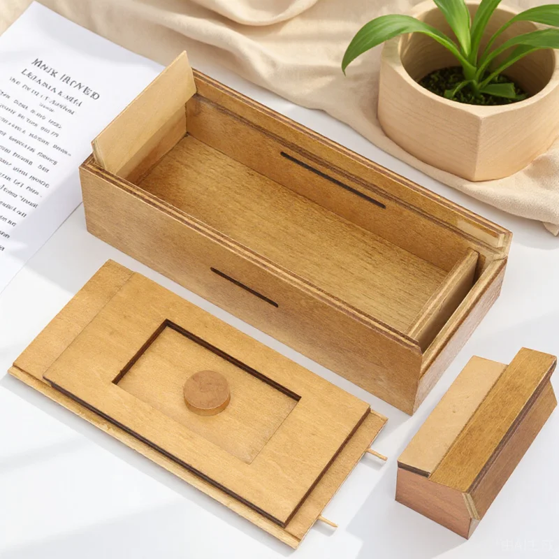 Boîte en bois Puzzle jeu pour enfants jouet pour enfants compartiment caché cadeau pour anniversaire noël nouvel an