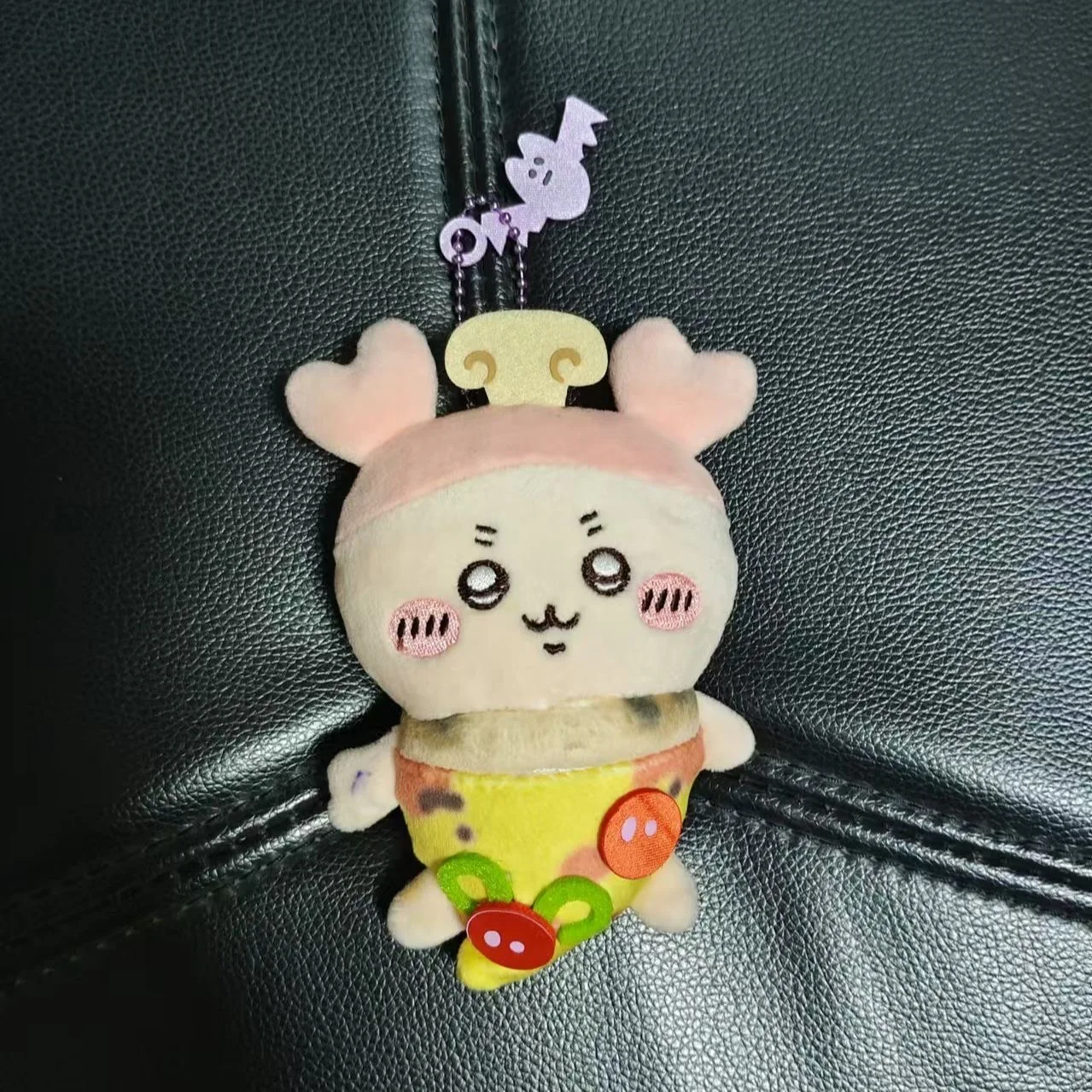 لطيف Chiikawa هالوين البيتزا Momonga ألعاب من نسيج مخملي قلادة لطيف الكرتون Usagi اليقطين القط الأسود سلسلة لعبة هدية عيد ميلاد الفتاة #6