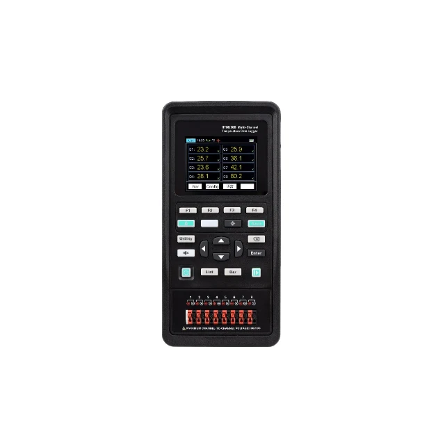 

HTM208B Handheld multi-channel temperature tester with 2 and 4 thermocouples Support the test of 11 types of thermo-couples