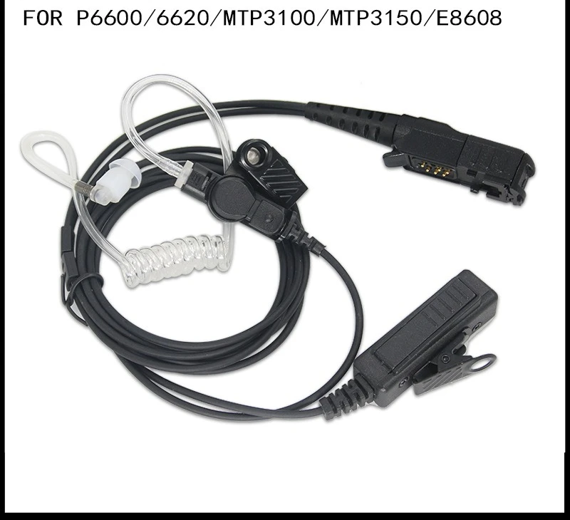 Compatible with P6600 6620 MTP3100 3150 3250 walkie-talkie earphones, long air duct headset
