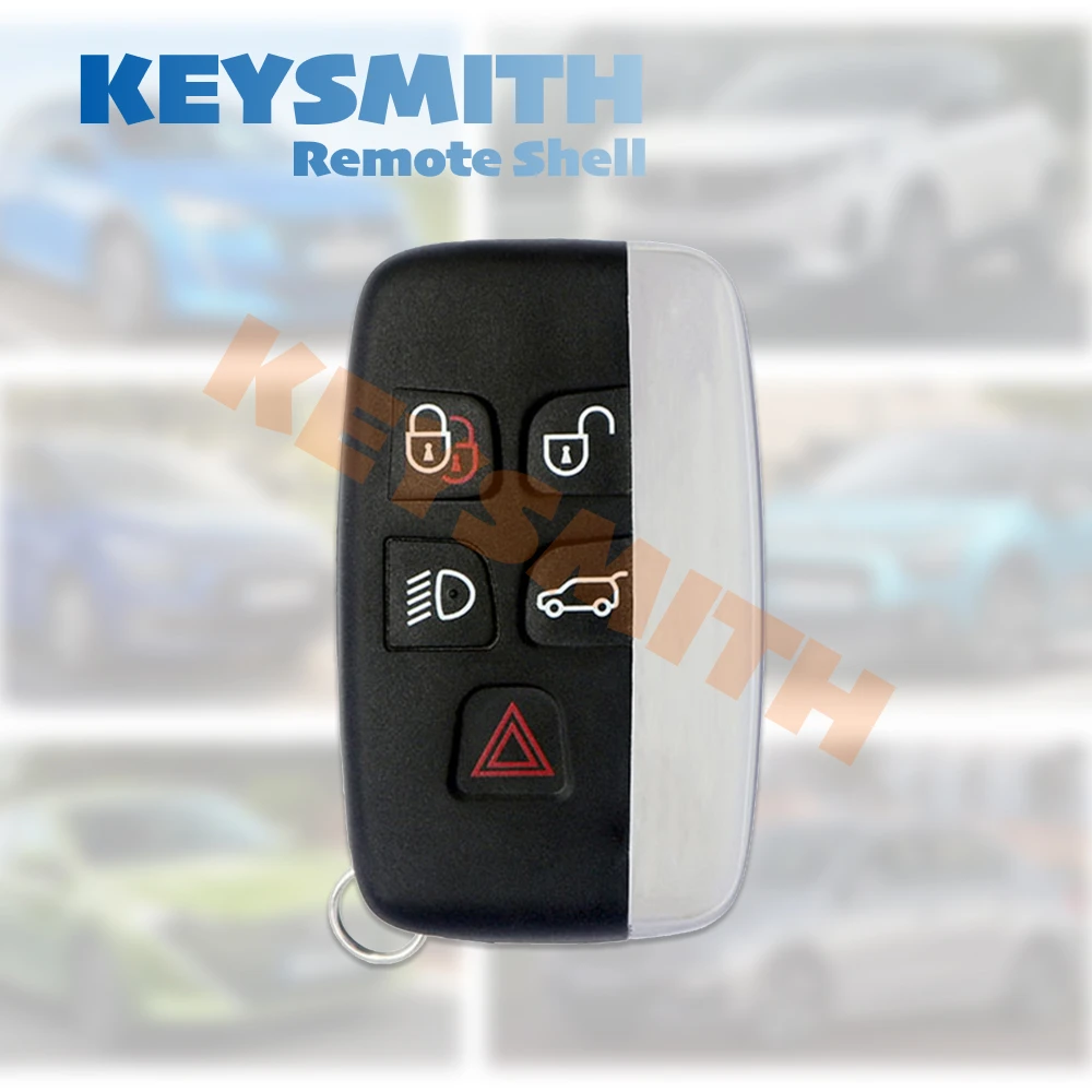 KEYSMITH Car Key Shell for Jaguar XJ XF XE F Type Land Rover Range Rover Sport Evoque Vogue 5 Button Remote Case Blank Cover