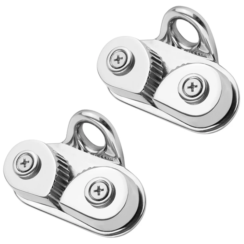 

2PCS Stainless Steel 316 Cam Cleat With Leading Ring Boat Cam Cleats Matic Fairlead Marine Sailing Sailboat Kayak Canoe Dinghy