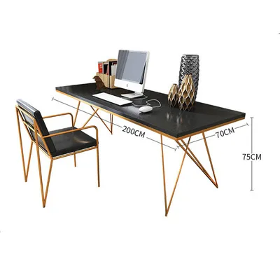 

Nordic Solid Wood Desk Study Single Wrought Iron Writing Desk Study Table Small Apartment Home Computer Desk