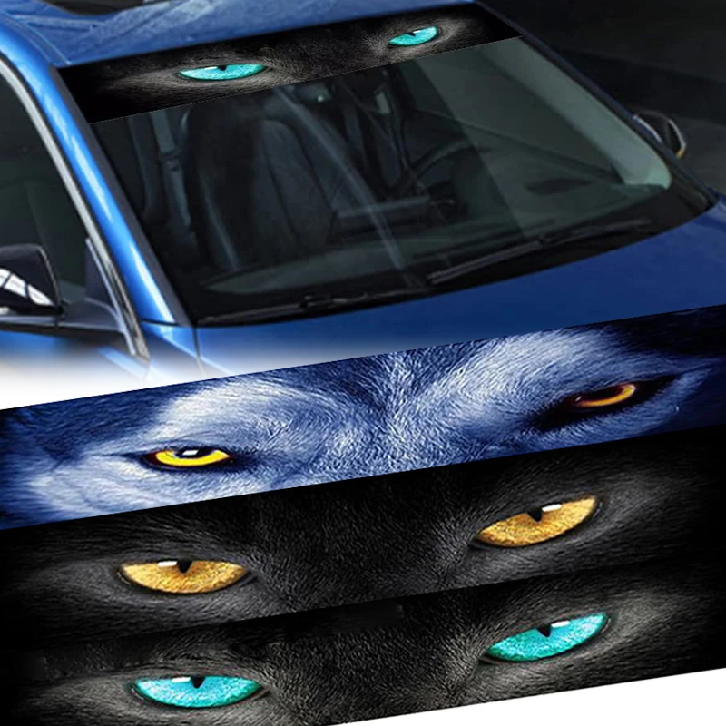 

21x130cm Car 3D Stickers Front Windshield Stereo Decal Sticker Car Styling Decoration Decals Auto Exterior Decor Accessories 1PC