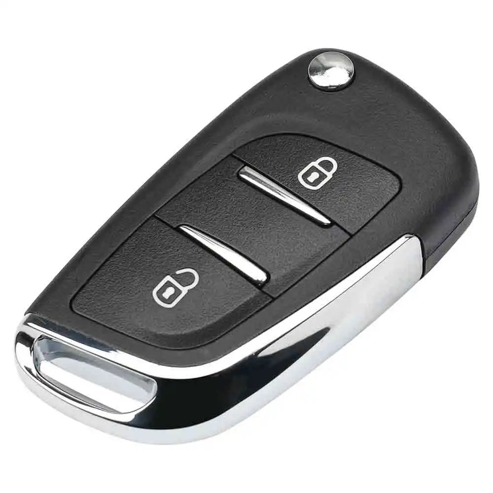 Kunci Mobil Remote Lipat Modifikasi Chip ID46 433Mhz Untuk Peugeot 207 307 407 607 408 308 807 Untuk Citroen C4 CE0536 Bilah VA2 HU83 Belum Terpotong