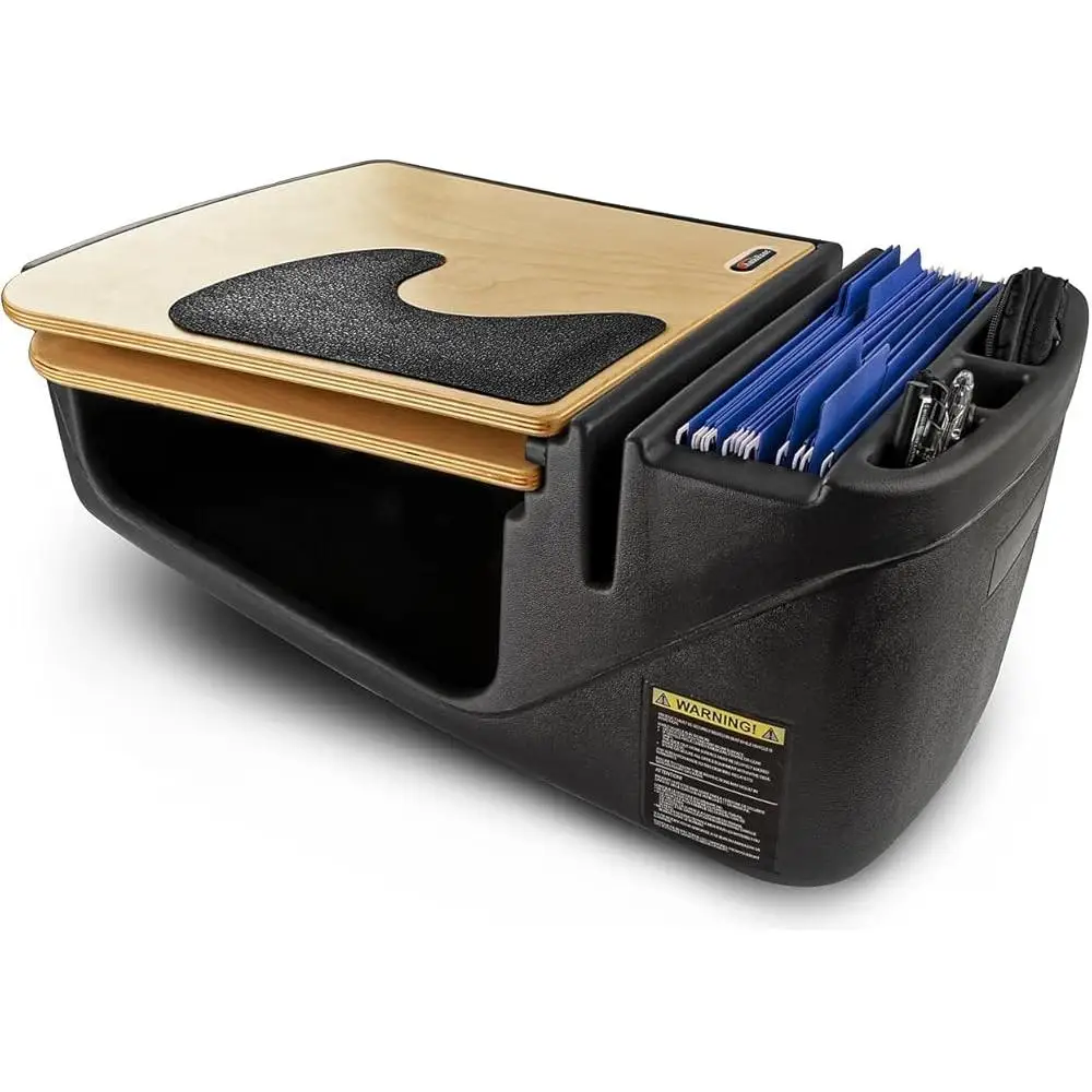 Car Desk Writing Laptop Tablet Mountable Mobile Office Hidden Storage Non-Skid Surface Pull-Out Work Area Vehicle Organizer