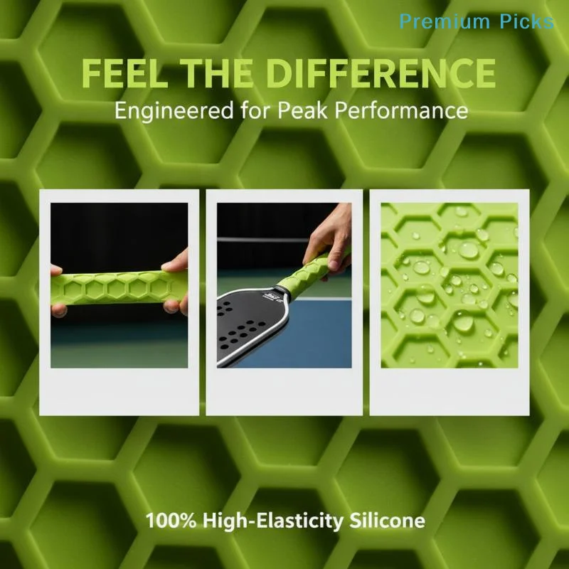 portableWear Proof Silicone Anti-Slip Pickleball Paddle Handle Wrap Hexagonal Grip Protective Cover for Outdoor Indoor Sports
