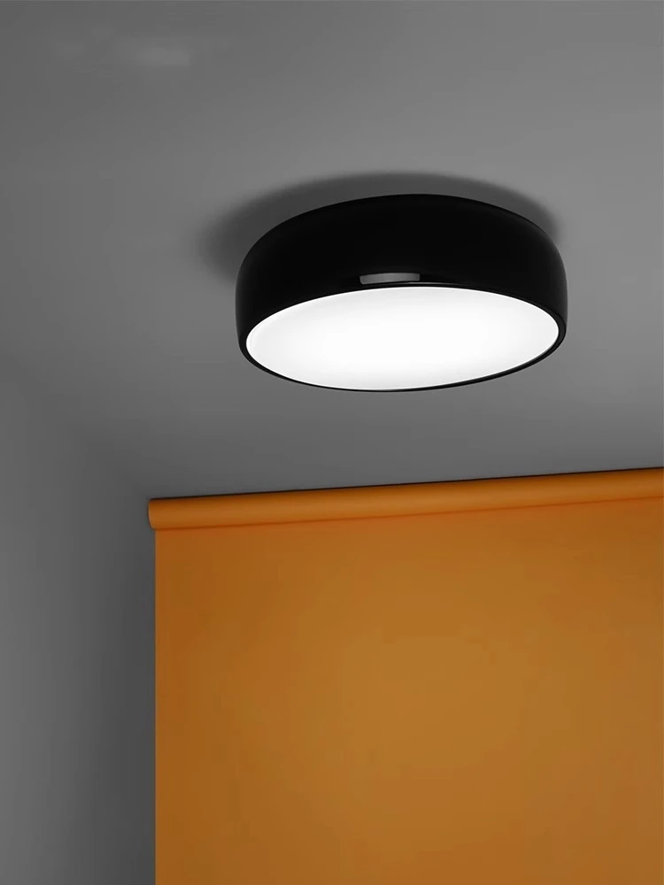 lampada redonda do teto led com tampa do pote minimalismo designer italiano iluminacao do restaurante quarto e estudo preto e branco 01