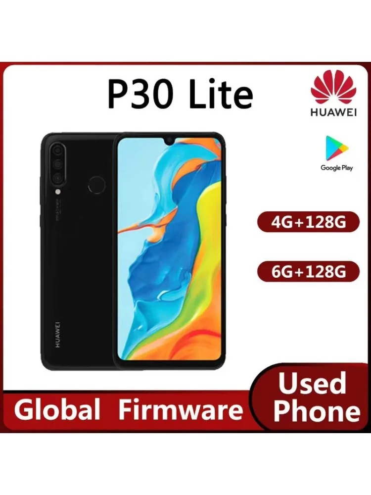 Huawei P30 Lite 4G Smartphone Type-C Kirin 710 6.15inch 3240mAh 18W 24MP 3.5mm Jack Unlocked Used Phone
