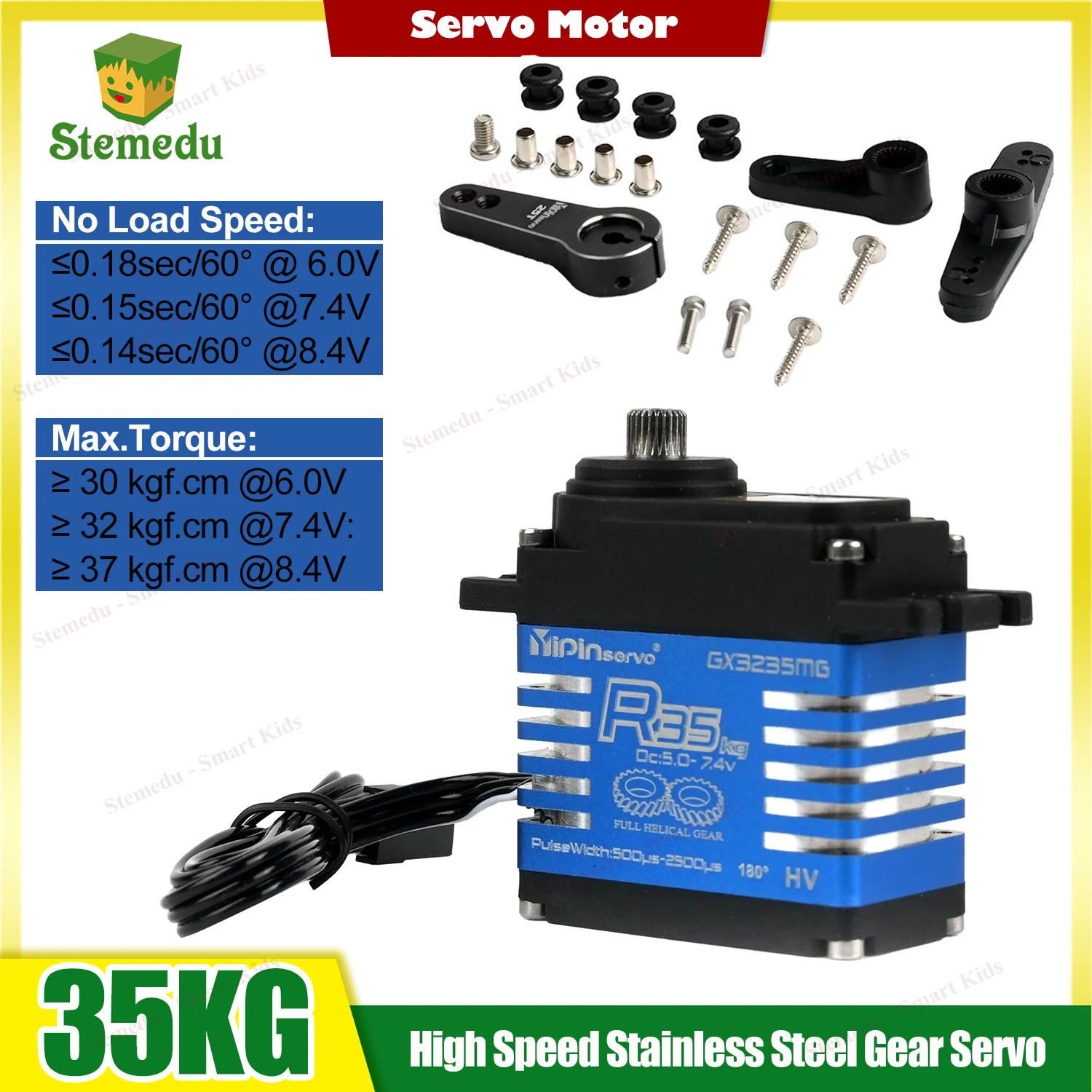 

35KG High Torque Digital Servo GX3235SMG High Speed Stainless Steel Gear Core Motor for TRX6 SCX10 1/10 Scale Crawler