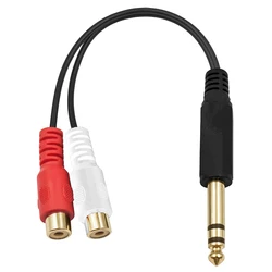 0.3m 1/4Inch TRS 6.5 Jack to 2 RCA R/L Y Splitter Audio Cable Dual RCA to 6.35mm Adapter Stereo Cord for Speaker Amplifier Mixer