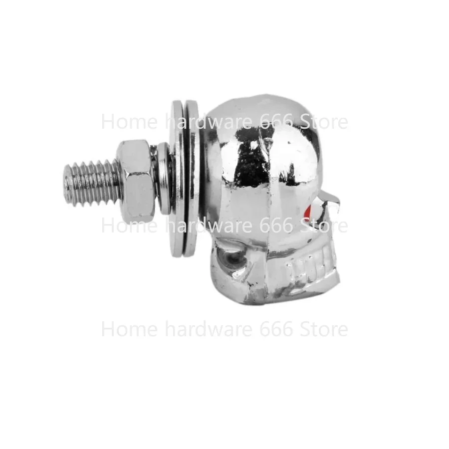 DIY 3D дизайн украшения хромированные шипы Череп Универсальный Автомобиль Мотоцикл Металлический хромированный красный череп номерной знак винт рамки