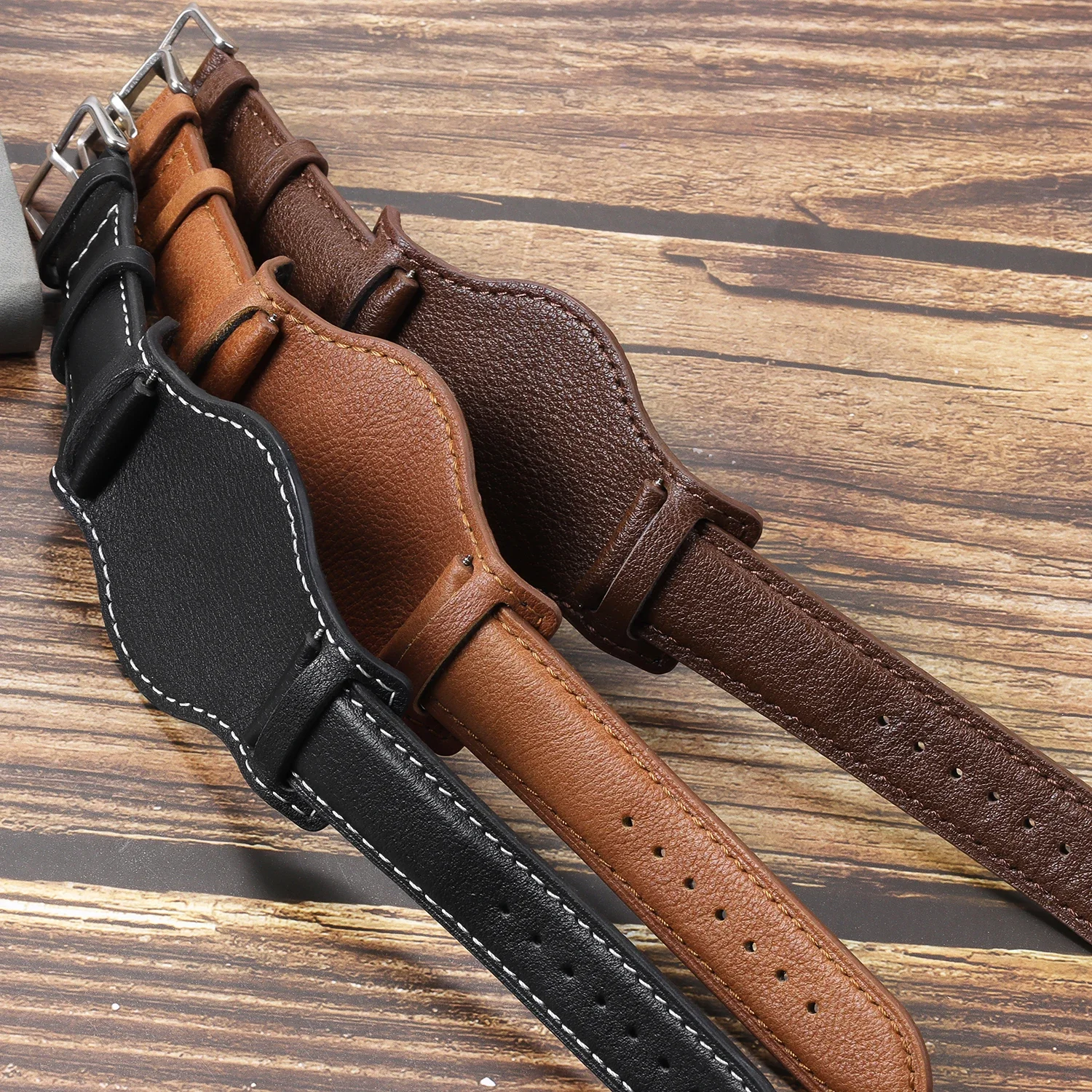 18mm 20mm 22mm Retro Genuine Leather Watch Band for Seiko for Omega Cowhide High Quality Handmade Strap Replacement Wristband