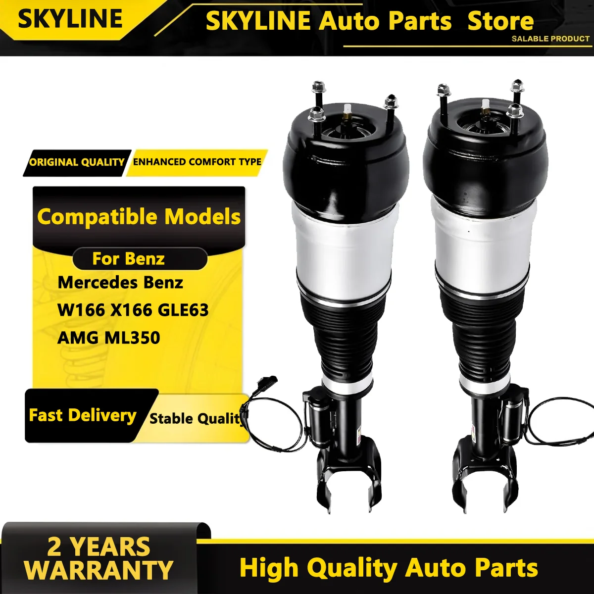 SKYLINE Pair Front Air Suspension Struts ADS For Mercedes Benz W166 X166 GLE63 AMG ML350