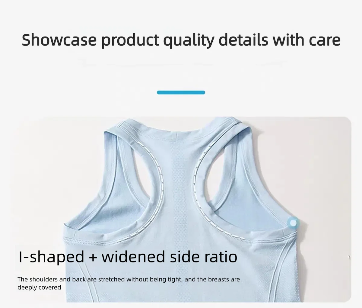 Sportliche Damen-Yoga-Top mit Racerback, schnelltrocknend, einlagig, schmal geschnitten, elastisch, Fitness-Oberteil, ohne integrierten BH, ideal für Pilates-Training. – Detail 2