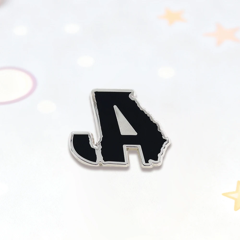American Country Music Singer Badge Georgia Map JA Logo Enamel Pin Singer Peripheral Brooch Fans Collectible Decoration Gifts