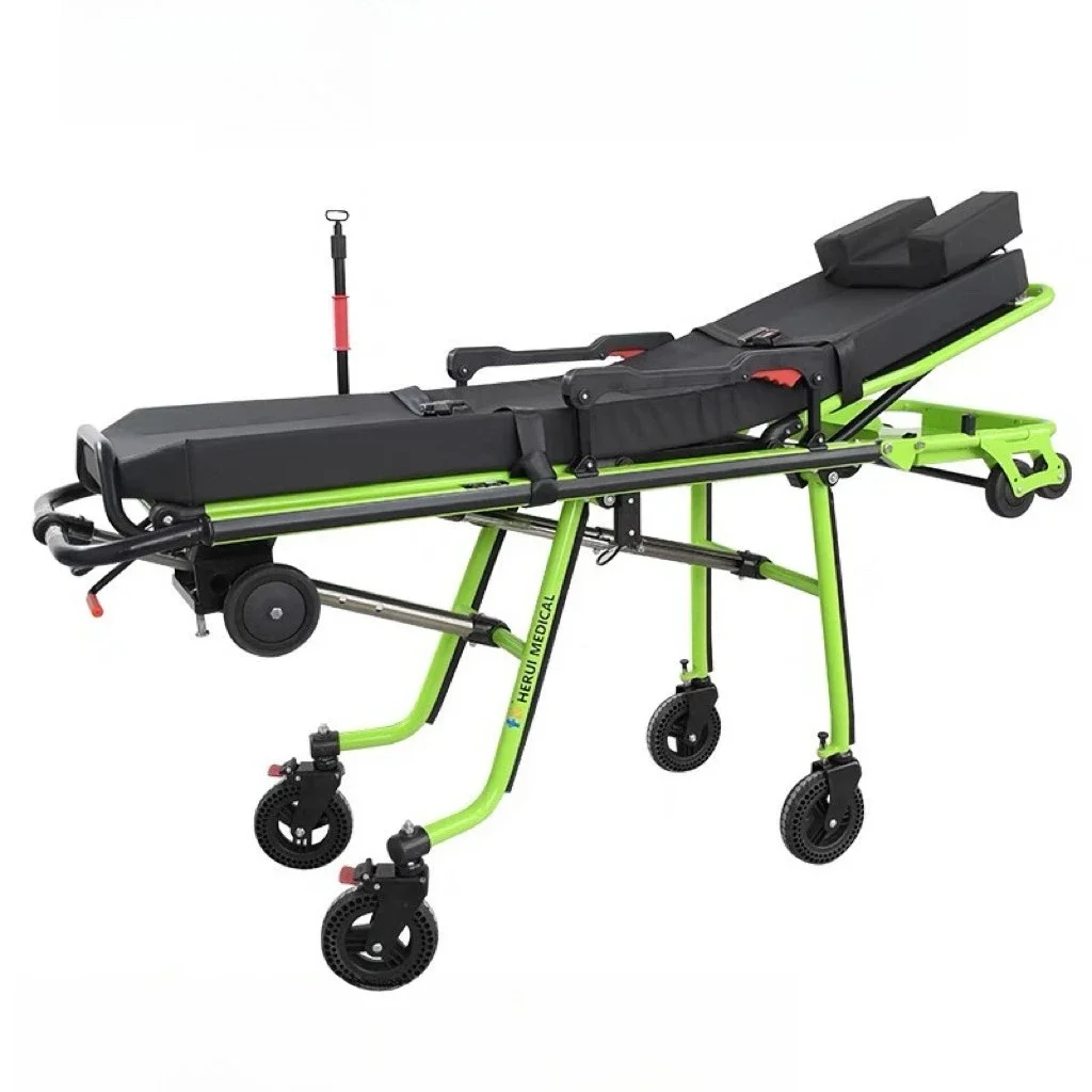 Thickened multi-displacement automatic car stretcher height three-gear adjustment emergency bed multi-function