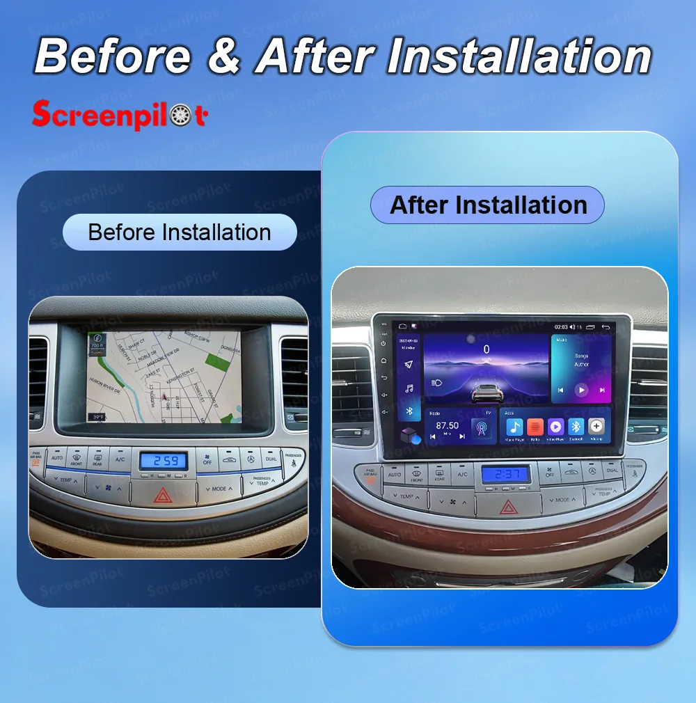 Android 16 Car Radio Stereo Head Unit For Hyundai Rohens Genesis 2008 - 2013 Multimedia Video Player GPS Navigation Touch Screen