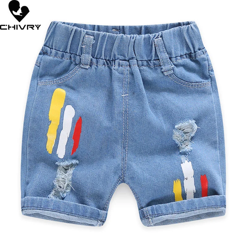 Neue 2022 Kinder Sommer Denim Shorts Baby Jungen Mädchen Mode Cartoon Denim Shorts Kinder Casual Jeans Mädchen Kurze Hosen Kleidung