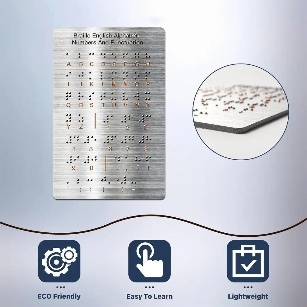 Aluminum Braille Alphabet Board Efficient with Raised Dots Braille Learning Board Easy To Use Educational Braille Practice Tool