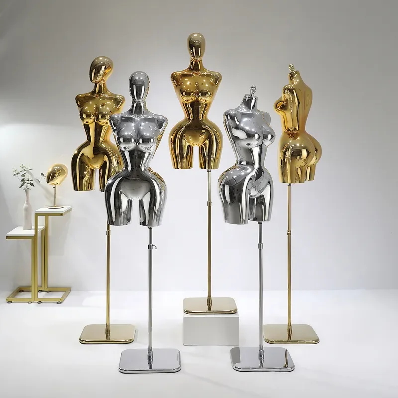 for Electroplating European American Large Size Women Clothing Model Store Window Display Props Half Body Big Chest Big Butt