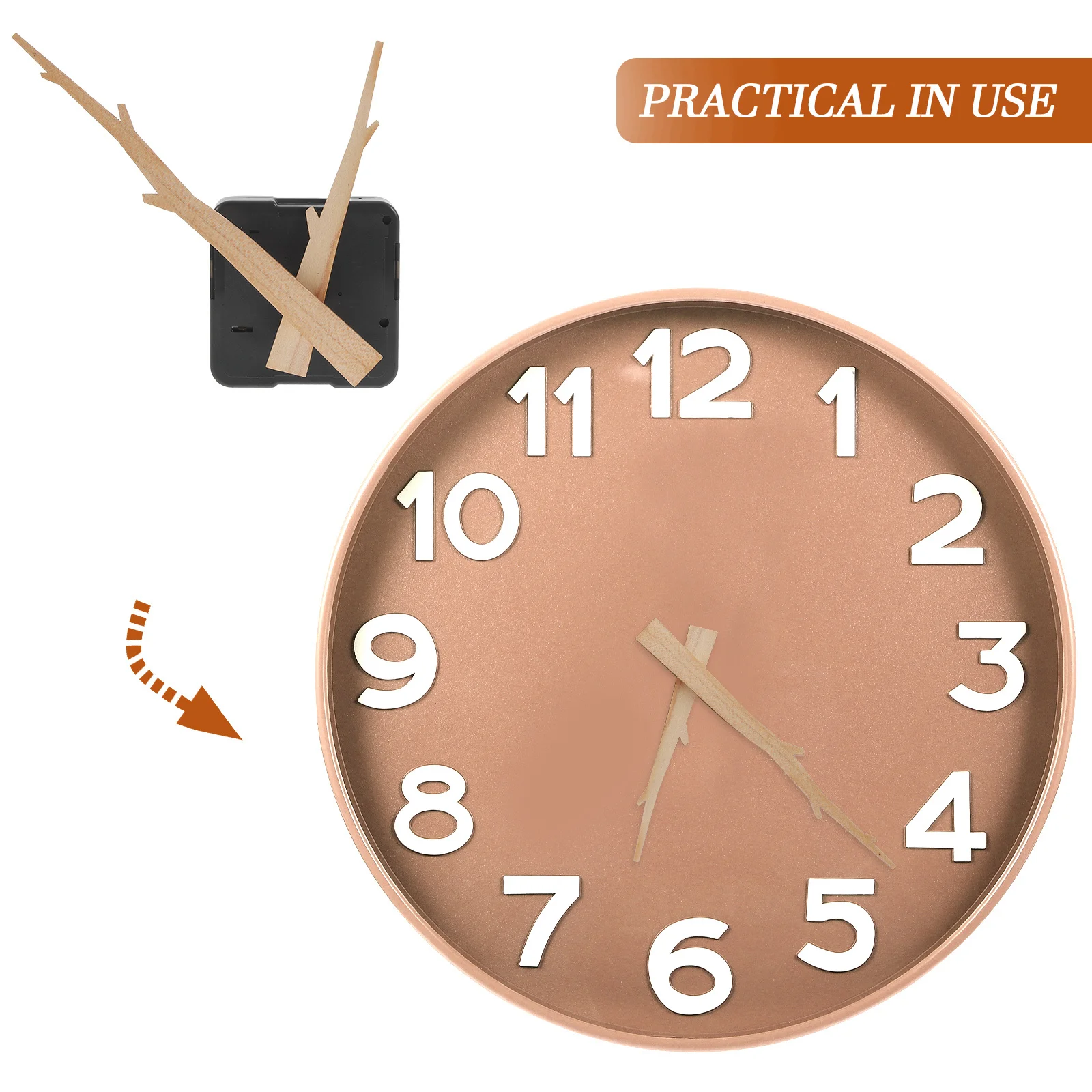 

Wall Clock Replacement Kit Quartz Mechanism 4 Sets Plastic Mute 10 Inch DIY Movement Accessories Wood Material High Precision