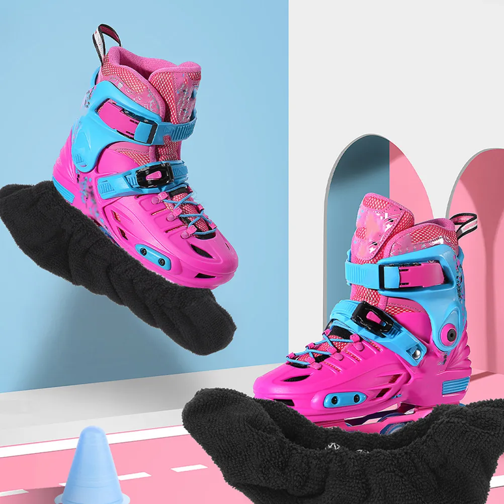 

1 пара защитных чехлов для лезвий хоккейных коньков из прочной микрофибры, предотвращающие повреждения, удобные аксессуары для конькового оборудования